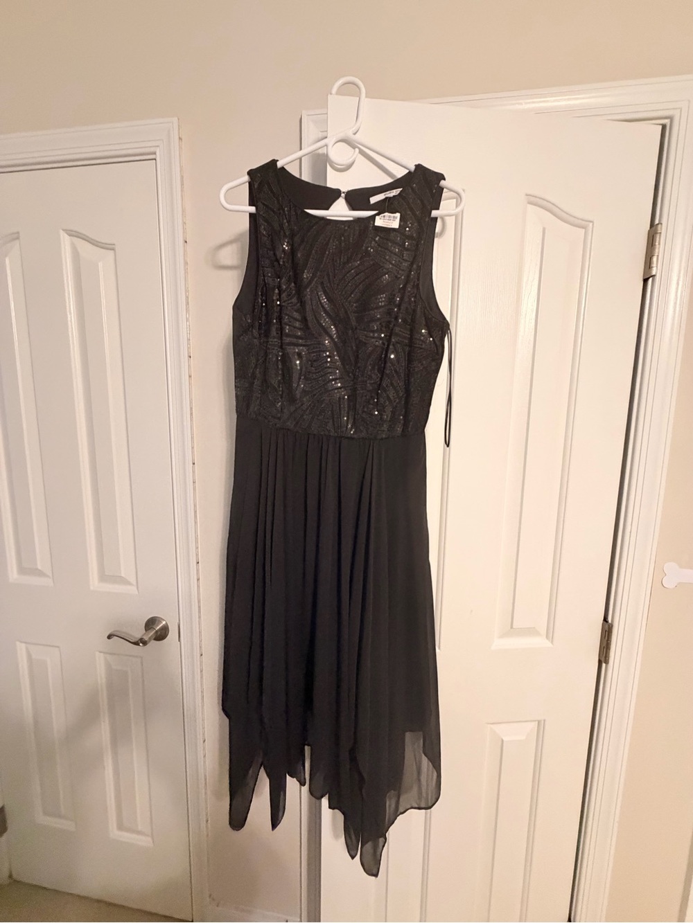 Studio one Black Beaded High-Low Cocktail Dress